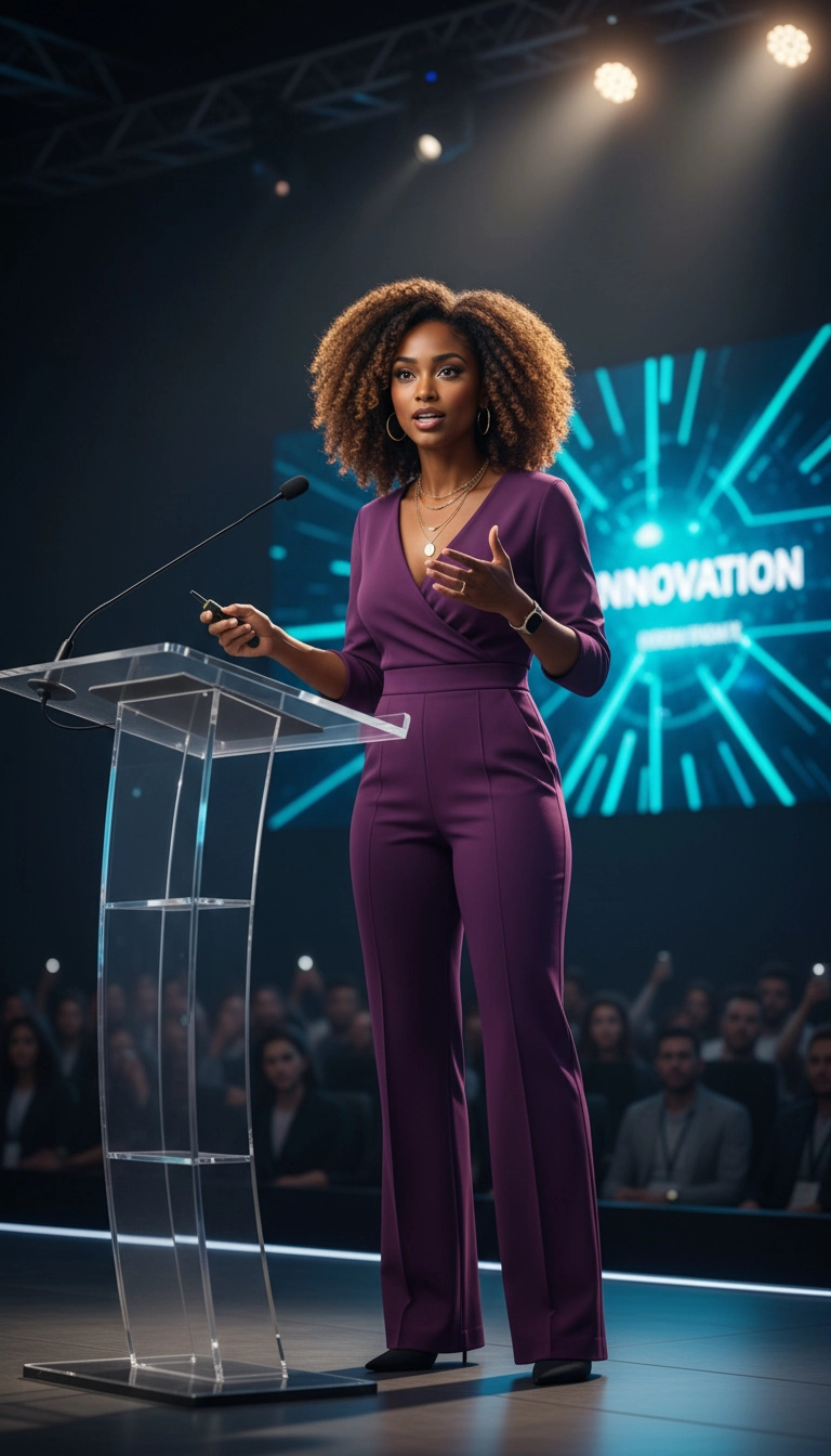 Zuri en presentación profesional